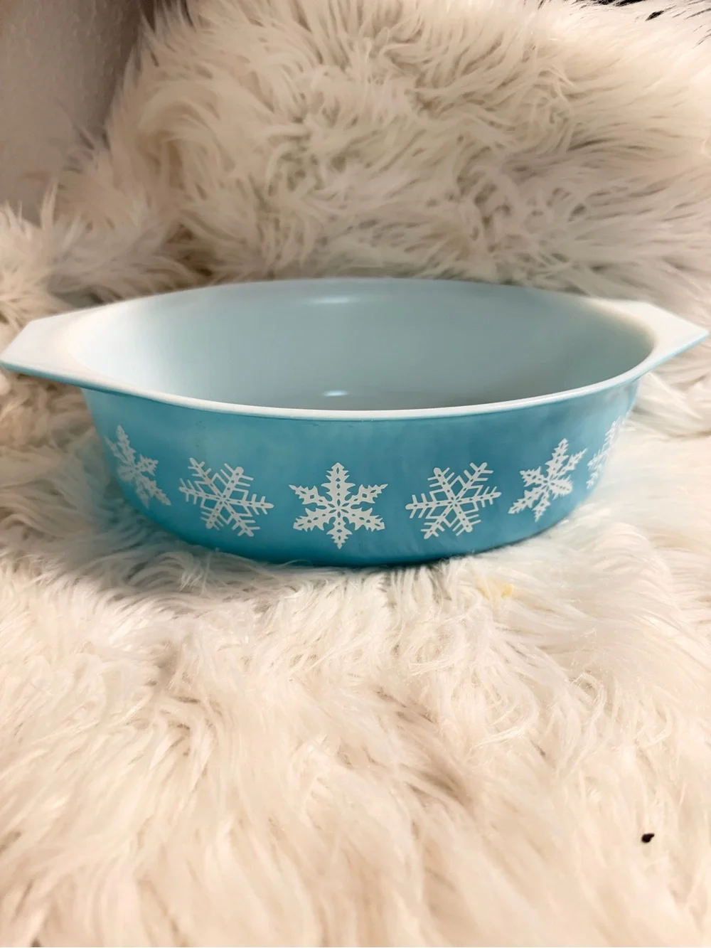 Vintage Pyrex Turquoise Snowflake 045 Casserole Dish 2.5 Qt No Lid